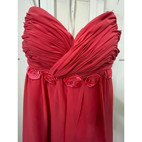 PRETTY MAIDS BRIDESMAID DRESS SLEEVELESS ROSETTE PRINCESS HEM  WOMENS SIZE 10 - Picture 6 of 12
